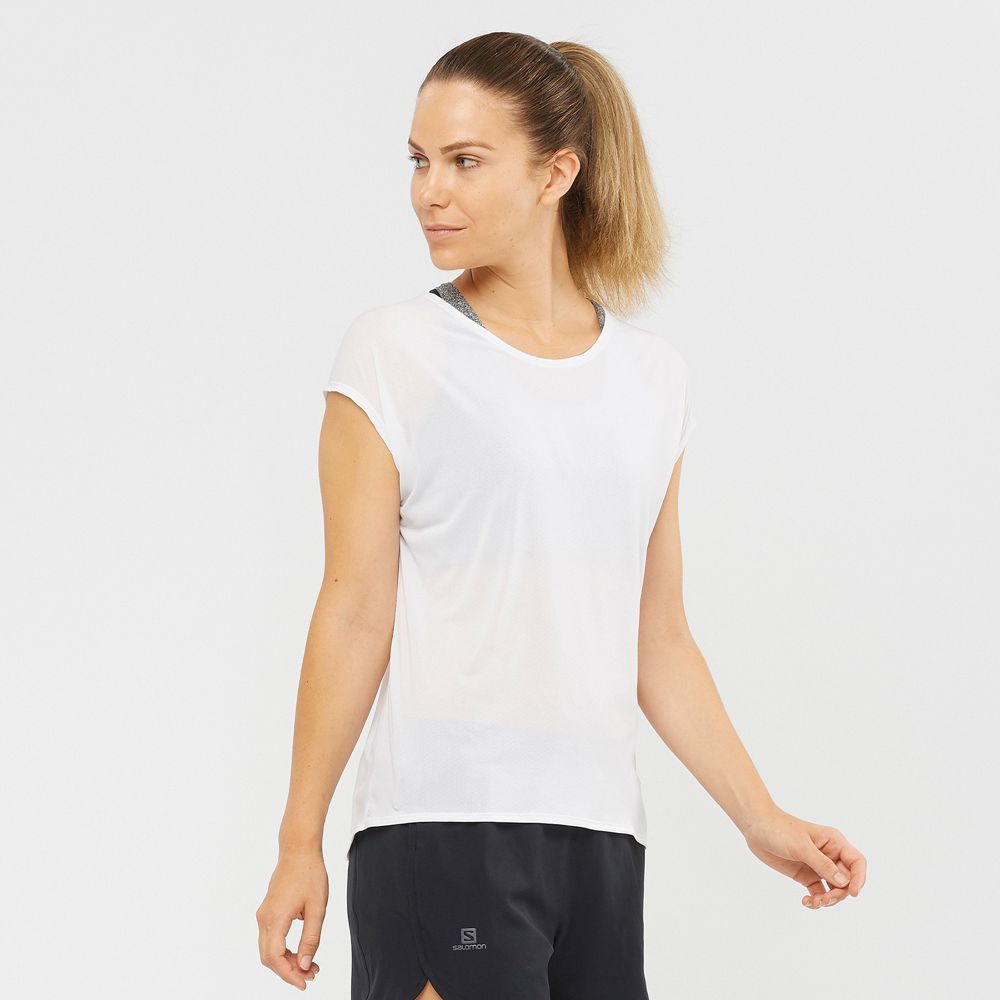 Salomon XA SLEEVE TECH W Camisetas Mujer - Blancas - Colombia (61309-EVRC)